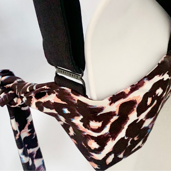 Sanctuary Stay Cool Leopard V-Wire Bralette Women’s Swim Top Size XS - Picture 8 of 11